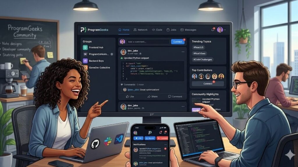 User Interface and Overall Experience of ProgramGeeks Social
